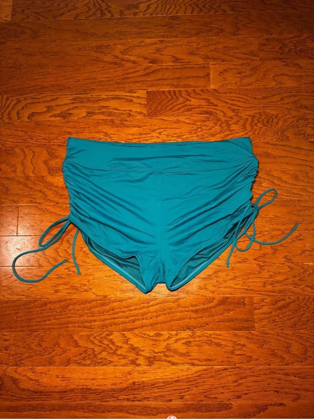 Beach House Women’s Plus Size 18W Blake Teal Adjustable Side Tie Swim Shorts